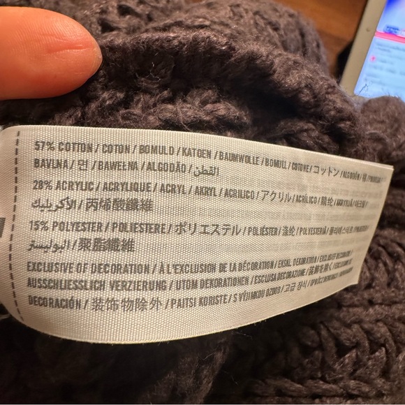 Abercrombie & Fitch Women's Dark Brown Chunky Knit Open Front Cardigan Sweater - Picture 7 of 12